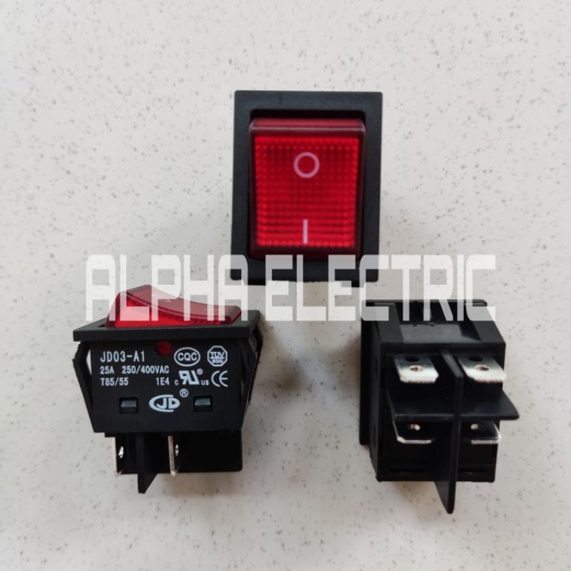 Jual SAKLAR ROCKER SWITCH BESAR LAMPU 4P SUPER 25A JD/ SS+LAMPU 4 KAKI ...