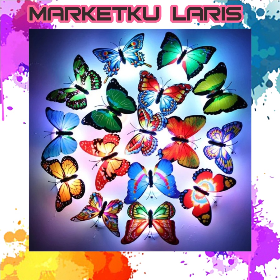 Jual MKL - Stiker Dinding Kupu-kupu Isi 12pcs/ Wall Stiker Butterfly ...