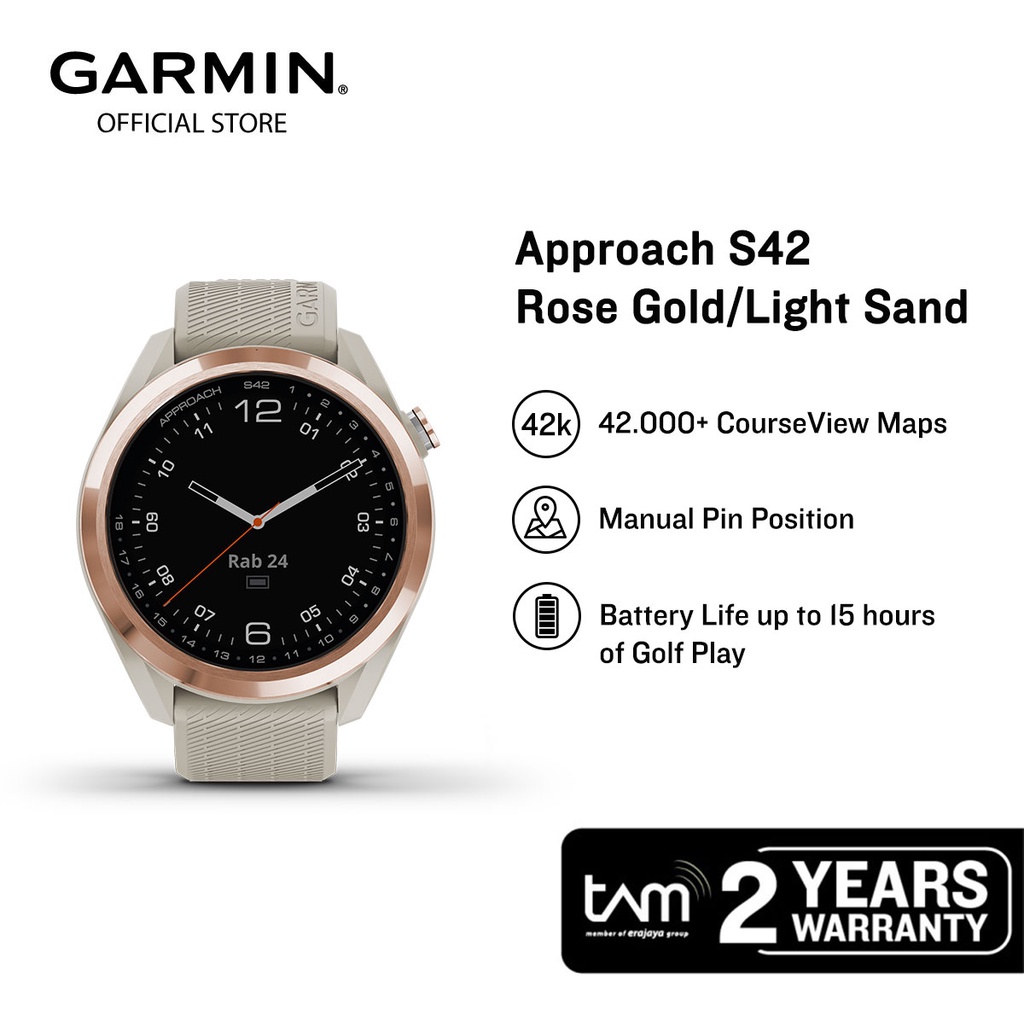 Jual Garmin Approach S42 - Rose Gold/Light Sand | Shopee Jual Garmin Approach S42 - Rose Gold/Light Sand | Shopee