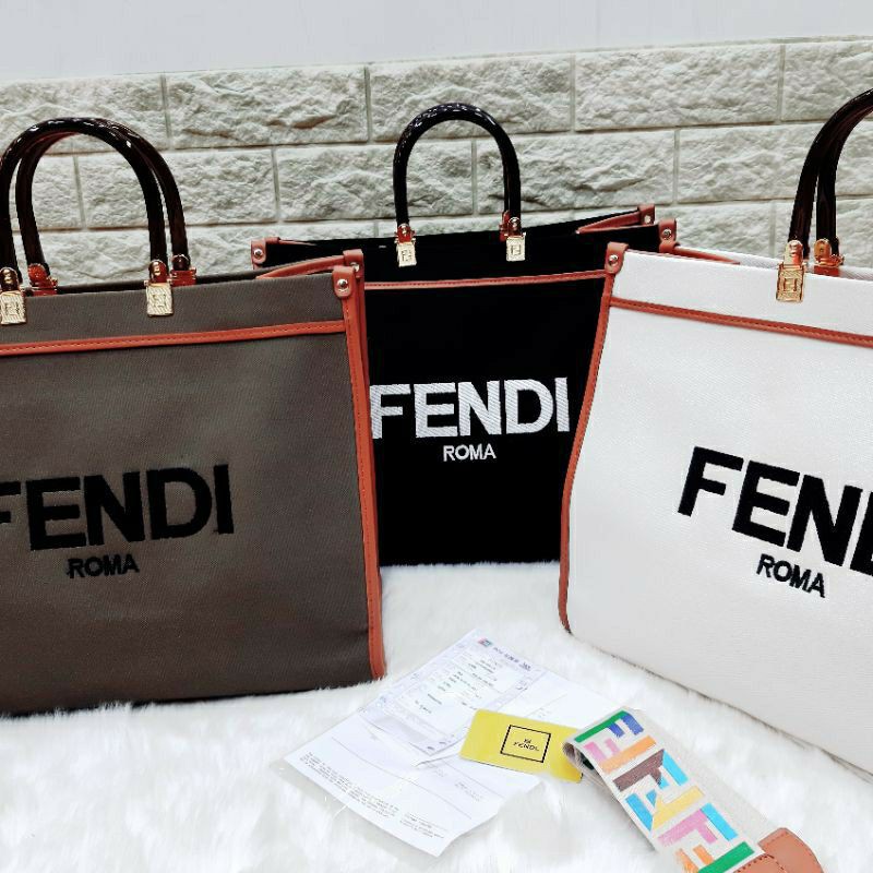 Jual TAS WANITA TOTE BAG FENDI KANVAS IMPORT PREMIIM Shopee Indonesia