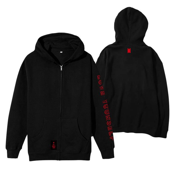 Oversized Hoodies Bts Zip Up Hoodie Love Yourself Tour BTS Love