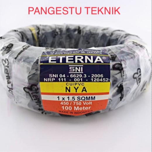 Jual Kabel Nya 1 5 Mm 1 5 Mm Hitam Eterna 100 Meter Shopee Indonesia