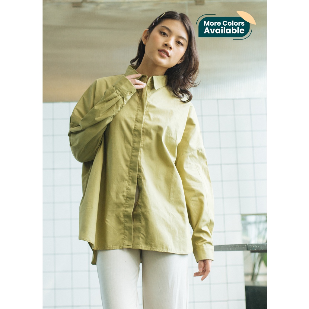 Jual Ixora Paloxora Oversized Shirt - Kemeja Wanita Oversized Blouse ...