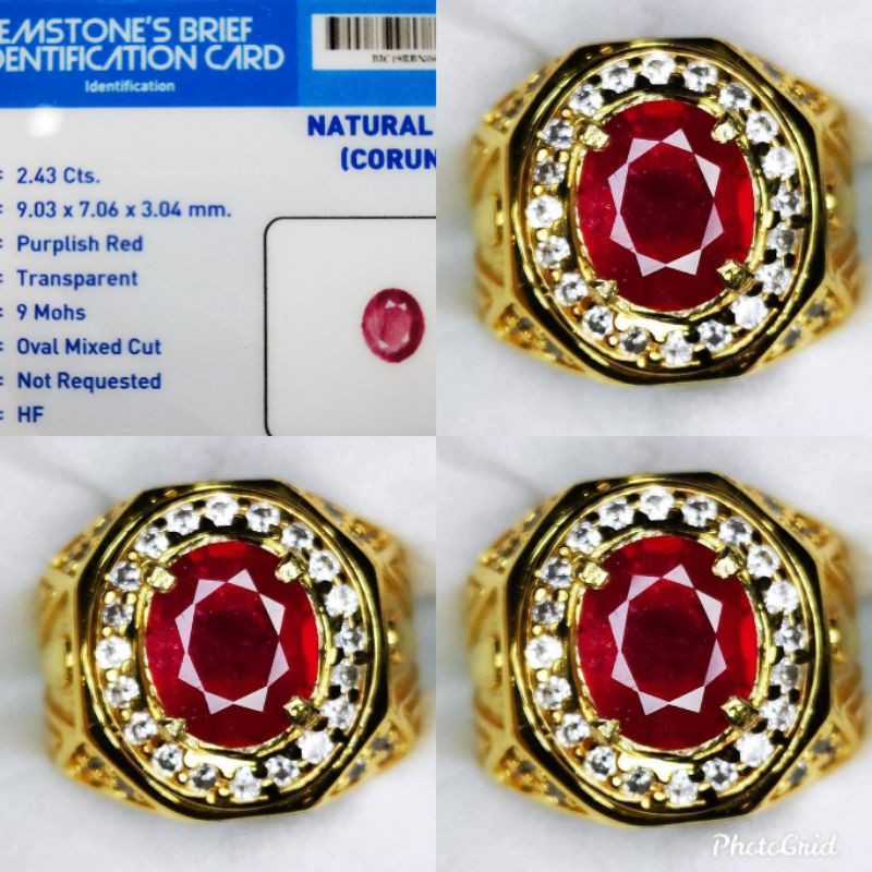 Jual Natural Batu Permata Red Ruby Pigeon Beserta Memo Acc Lab | Shopee ...