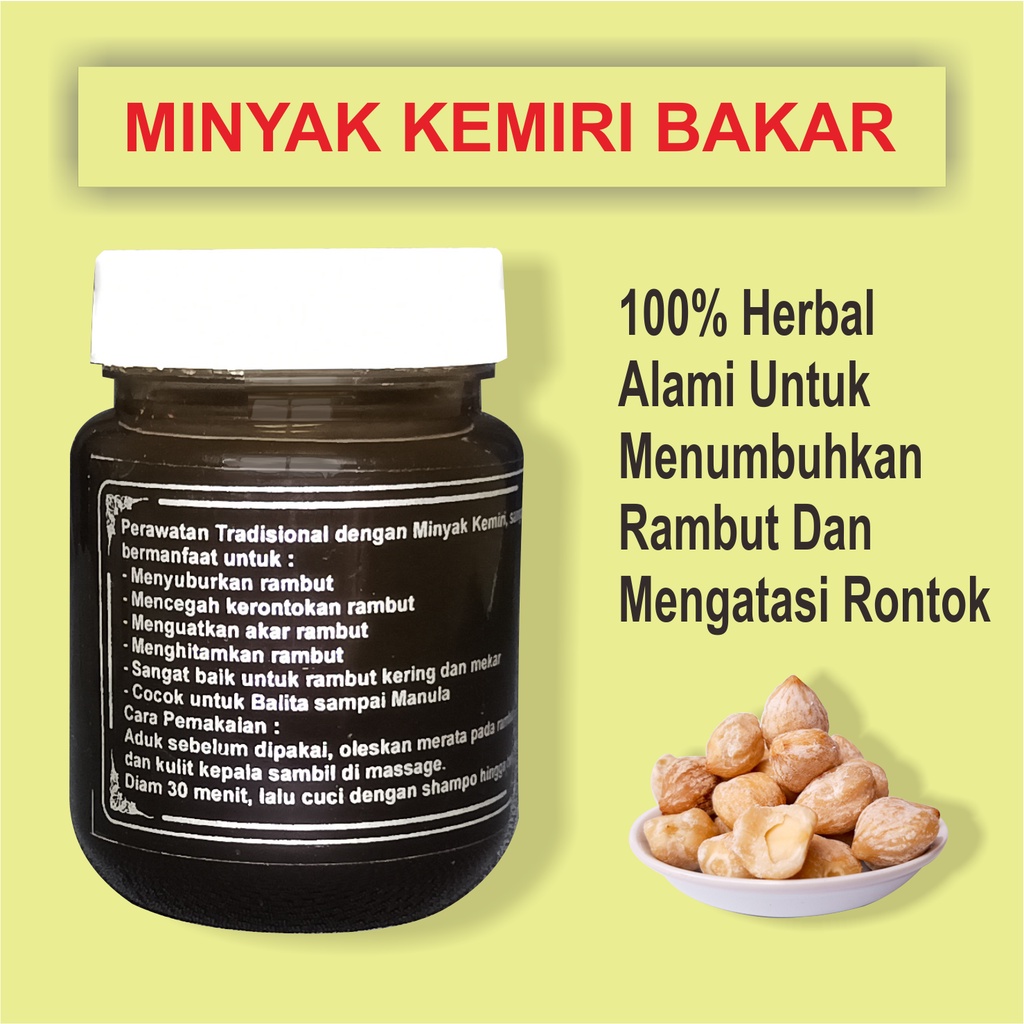 Jual Minyak Kemiri Bakar Asli Original Obat Herbal Penumbuh Rambut ...