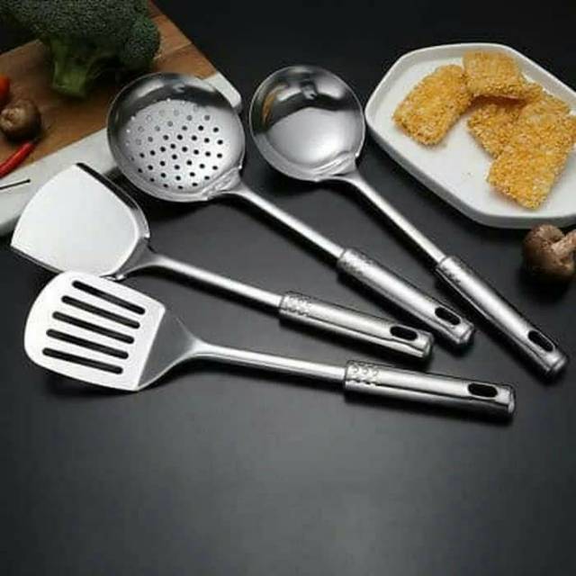 Spatula Set Stainless 4pcs Kitchen Tools / Peralatan Untuk Masak