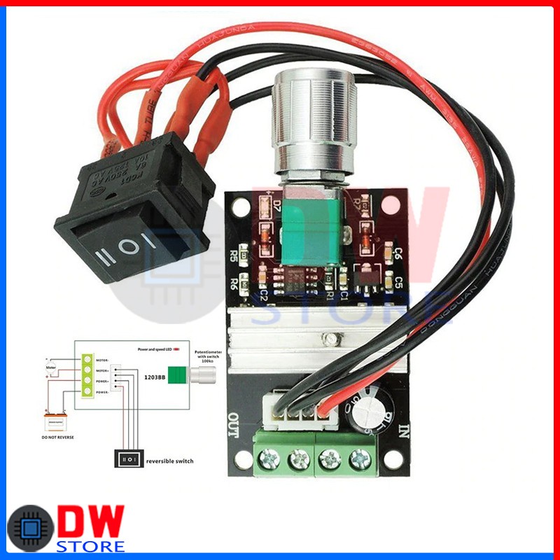 Jual PWM DC 3A Speed Motor Dinamo Controller Saklar Pembalik Arah 6V ...