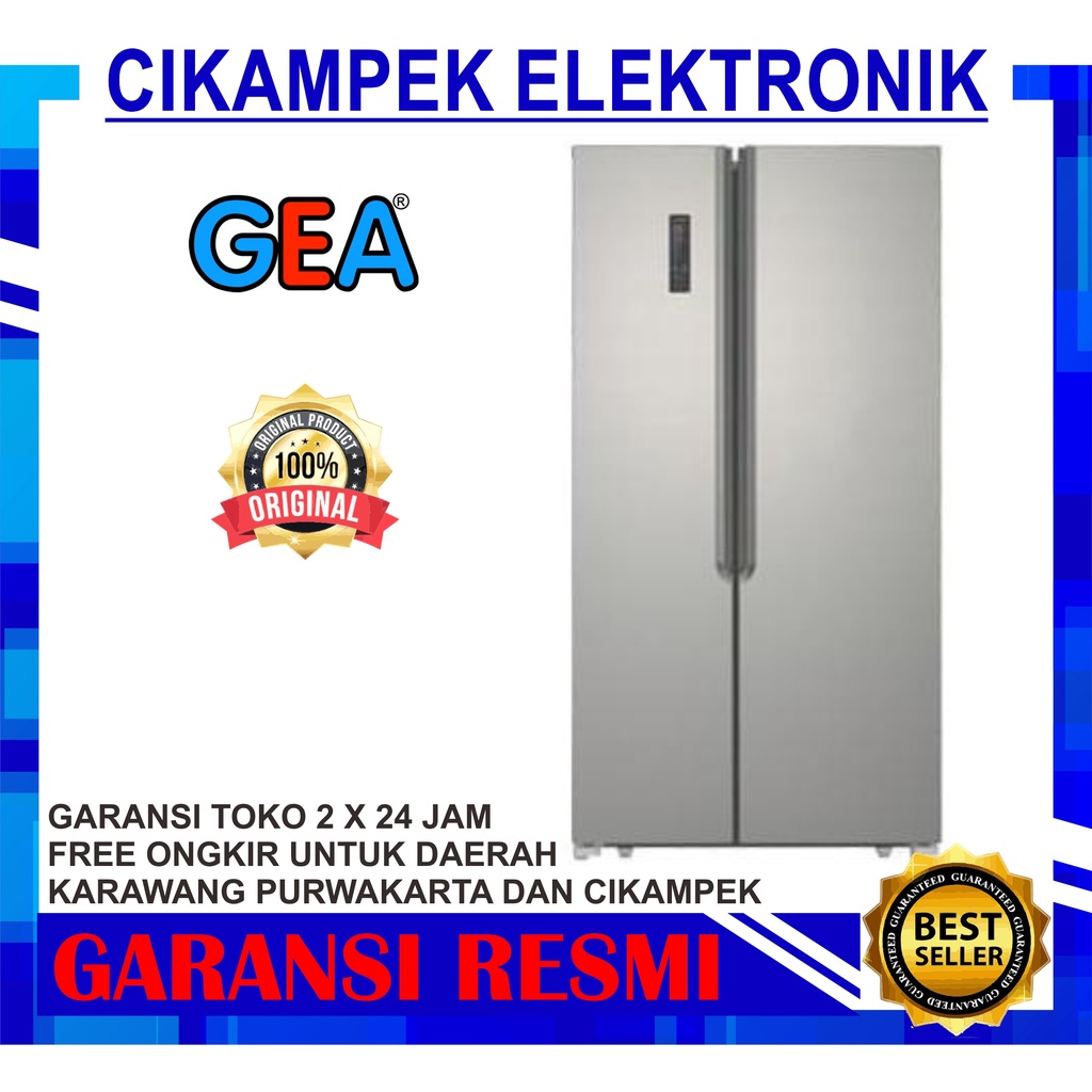 Jual Kulkas Side By Side Gea G D Inox Kulkas Gea Inverter Silver Shopee Indonesia