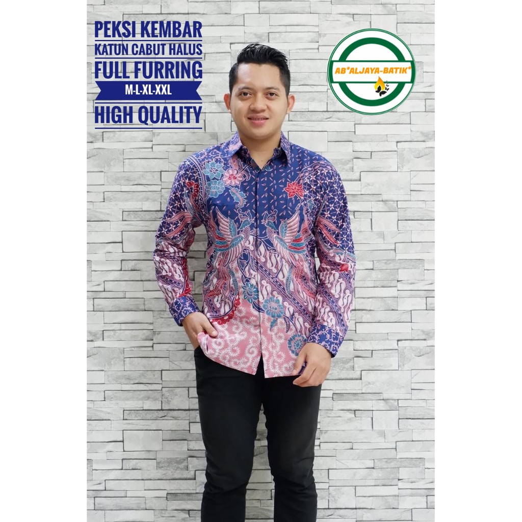 Jual PEKSI KEMBAR Kemeja Batik Pria Lengan Panjang Katun Halus FULL ...