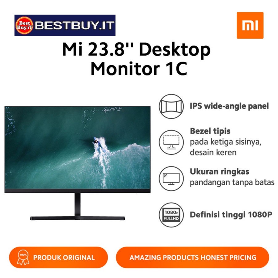 Jual Xiaomi Mi 23.8'' Desktop Monitor 1C Bezel Tipis Definisi Tinggi 1080P Shopee Indonesia
