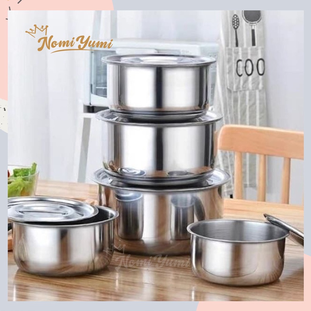 Jual Nomiyumi Panci Set Stock Pot Panci Sup Soup Pot Baskom Dengan Tutup Stainless Steel Murah