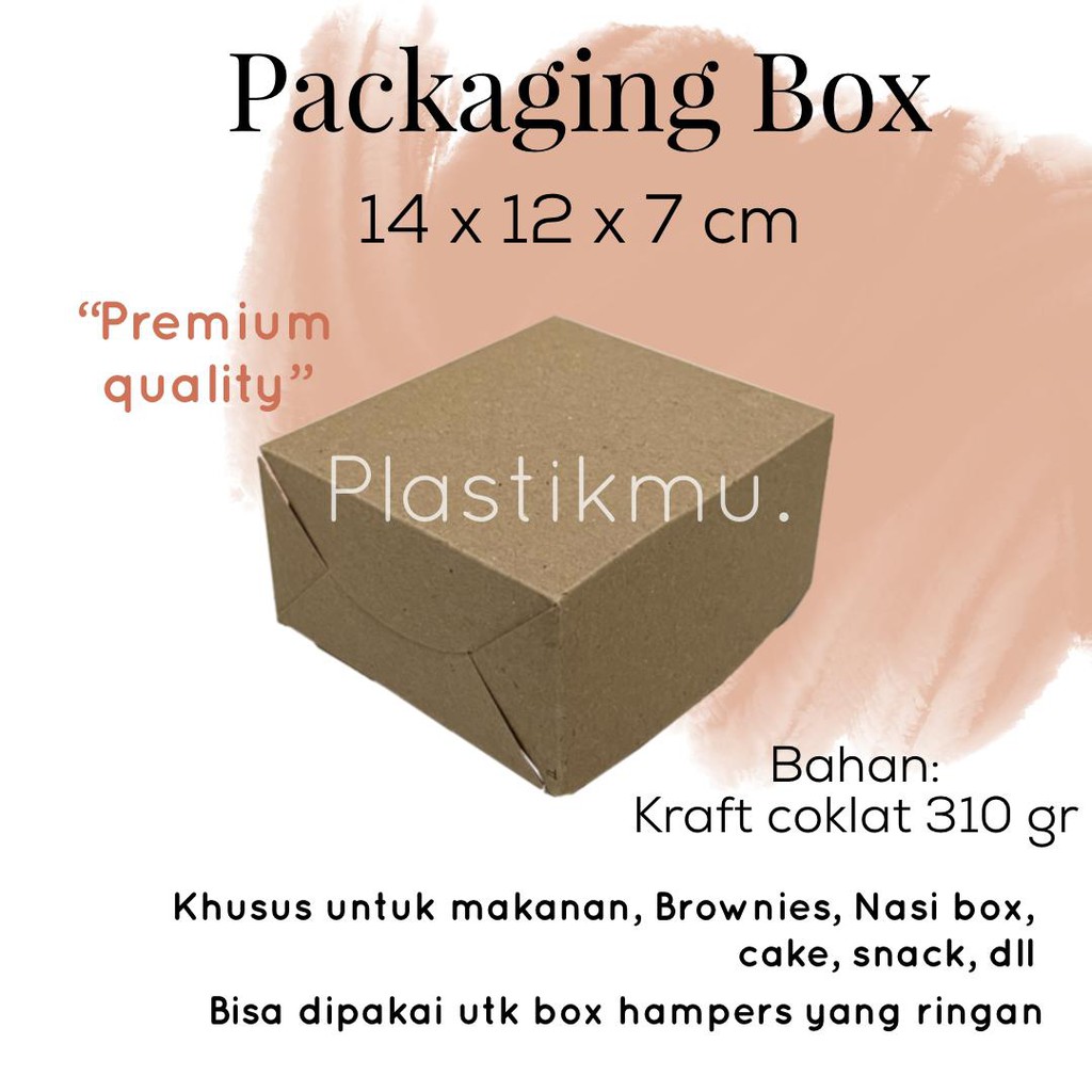 Jual Box Kotak Kraft Coklat Untuk Roti Kue Nasi Box Brownies Dus Kardus 14x12x7 Cm Shopee 9395