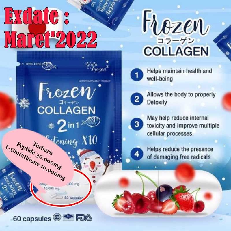 Frozen Collagen 2in1 Whitening Skin Peptides Glutathione Bright Skin 60capsules