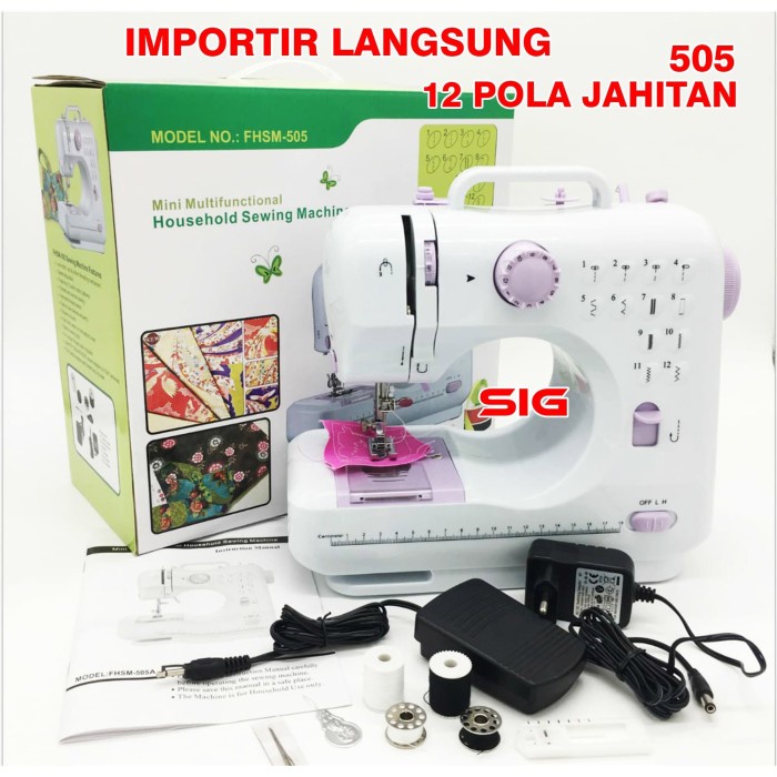 Jual MESIN JAHIT MINI PORTABLE FHSM 505 - MESIN JAHIT 12 POLA JAHITAN ...
