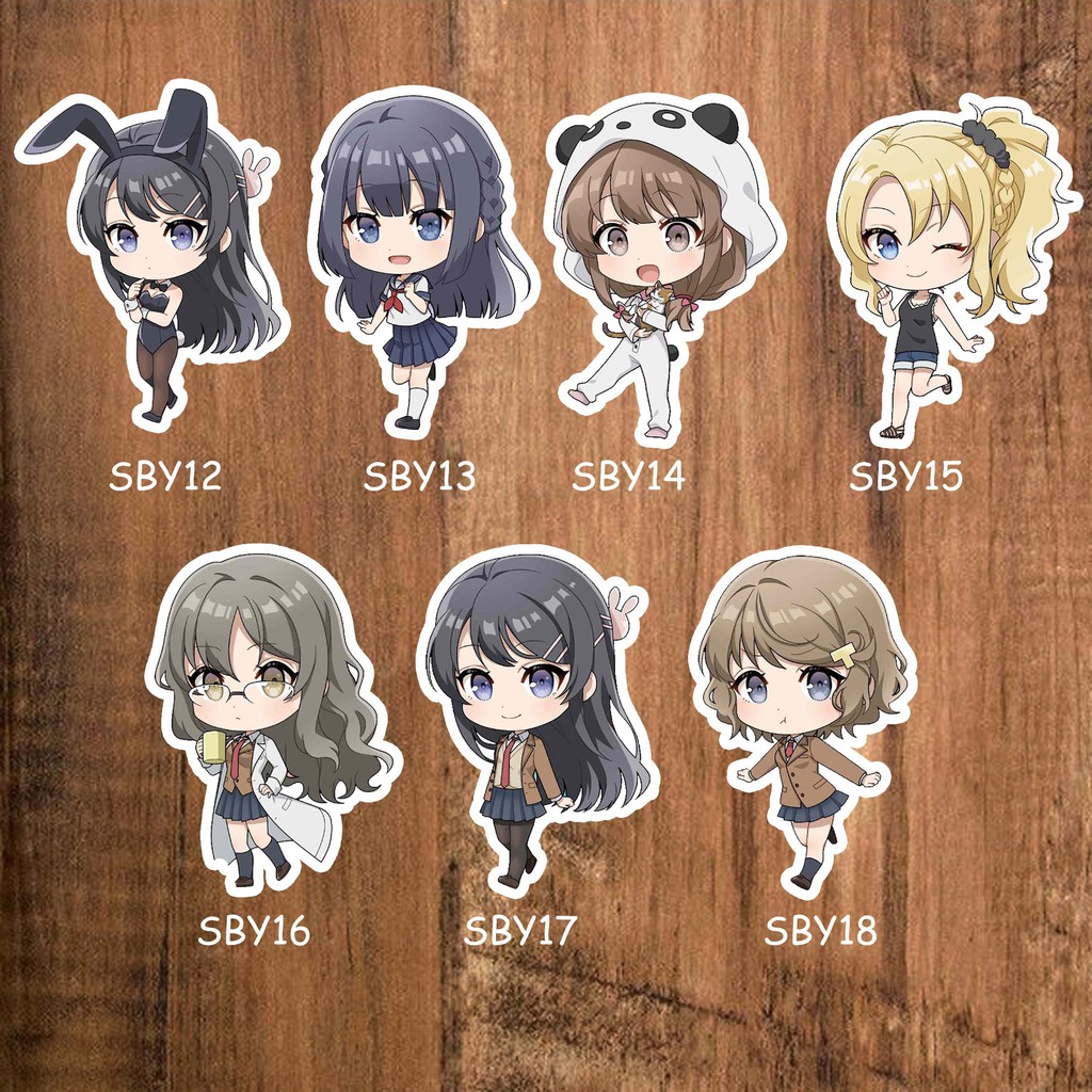 10/30/50 Buah/Pak Anime Seishun Buta Yarou Wa Kelinci Perempuan Senpai No Yume  Wo Minai Stiker untuk Kulkas Mobil Sepeda Notebook - AliExpress