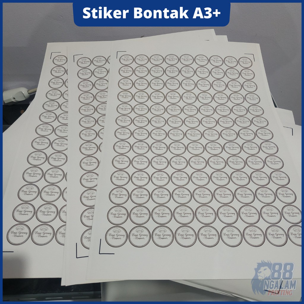 Jual [Cetak+Cut] Stiker Kilap A3+ / Stiker Kemasan Label | Shopee Indonesia