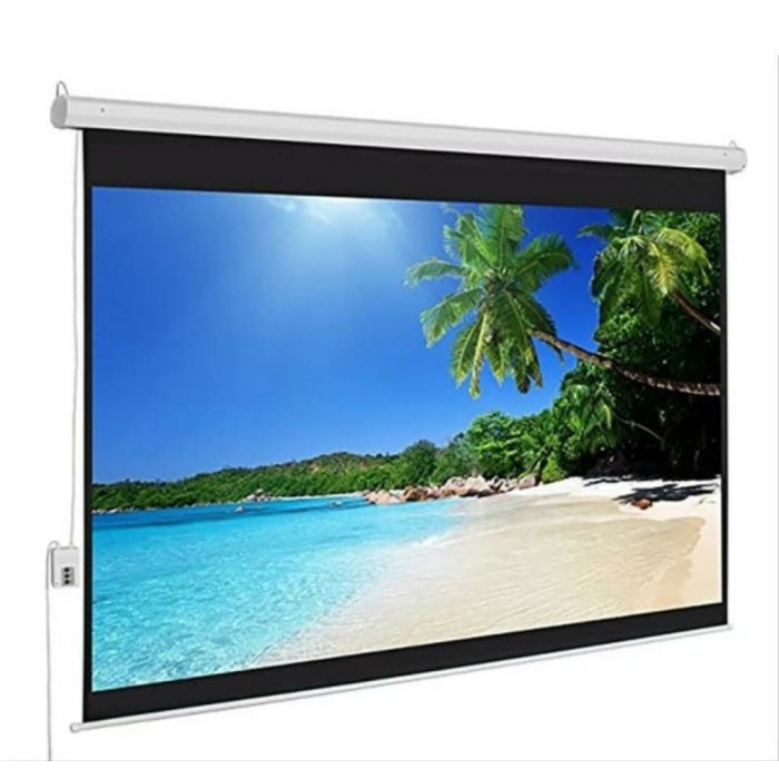 Jual layar projector brite motorized 144" mr366366 screen projector
