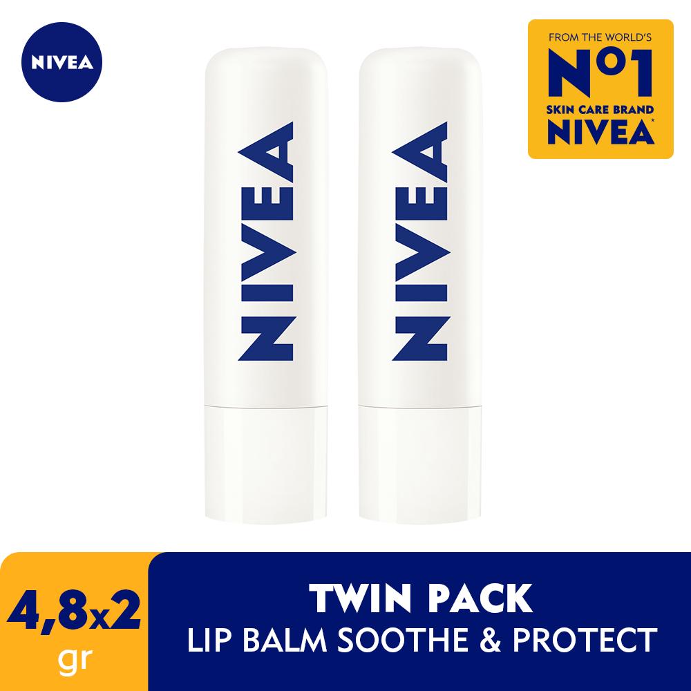 Jual Nivea Lip Balm Soothe Protect 2 x 4.8 gr Shopee Indonesia