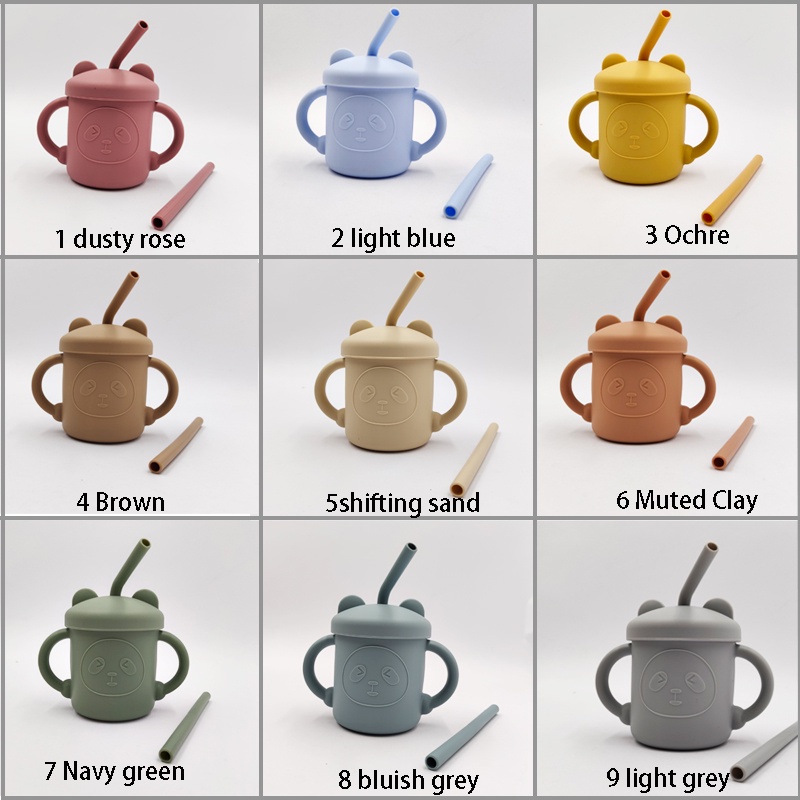 Jual Baby Cup Silicone With Straw Gelas Silikon Dengan Sedotan Gelas ...