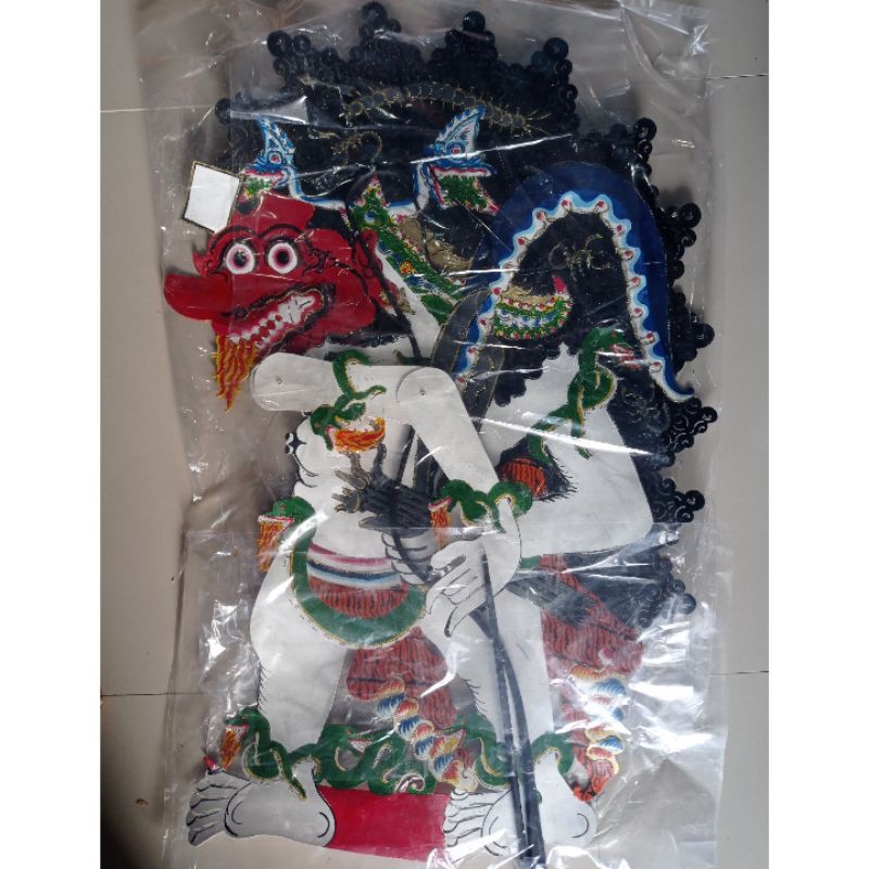 Jual BISA COD KERAJINAN WAYANG KULIT BUTO RAKSASA KAMRAL MUSUH PUNTADEWA UKURAN BESAR 50x40 Cm