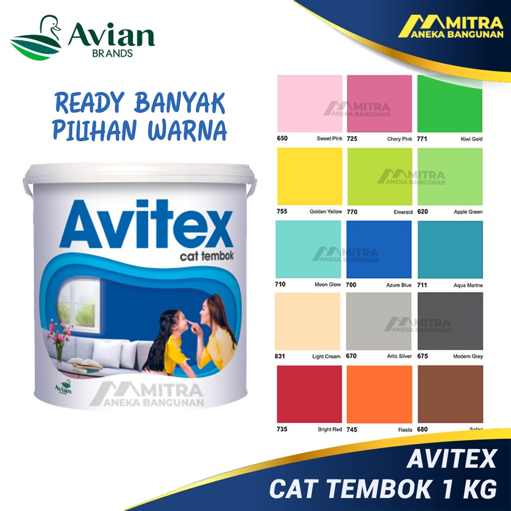 Jual AVITEX CAT TEMBOK 1 KG / CAT DINDING INTERIOR AVIAN Shopee Indonesia