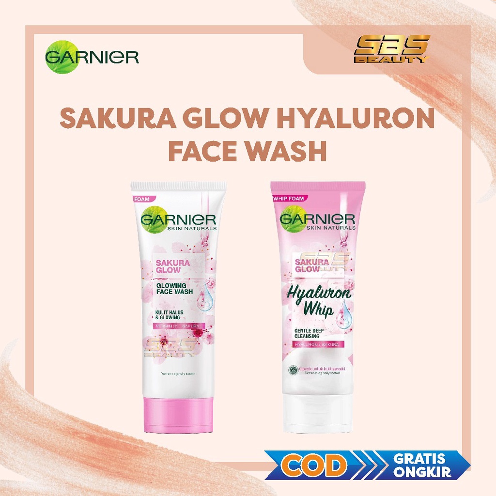 Jual Garnier Sakura Glow Hyaluron Face Wash Super Whip Foam Cleanser