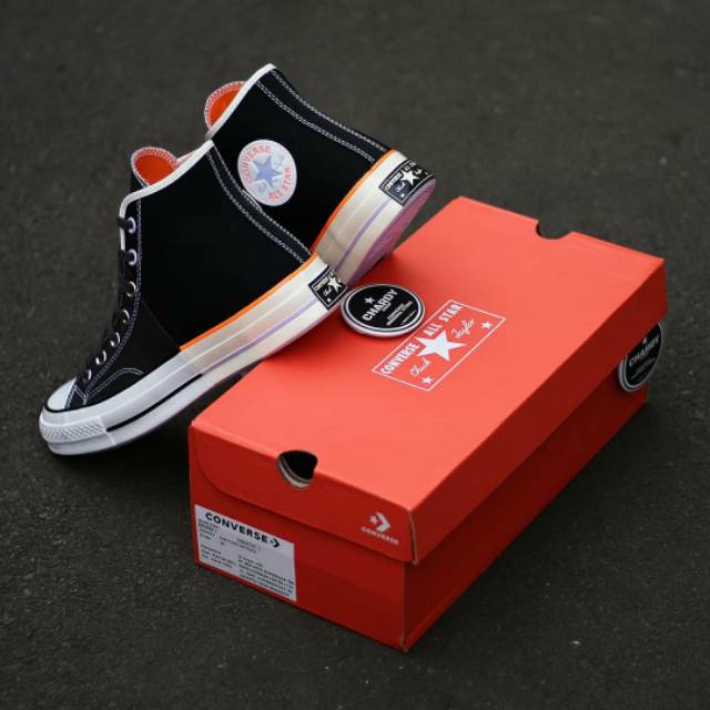Jual Sepatu Sneakers Wanita CONVERSE Chuck 70 High Sunblock Black Almost Original 167668C Shopee Indonesia
