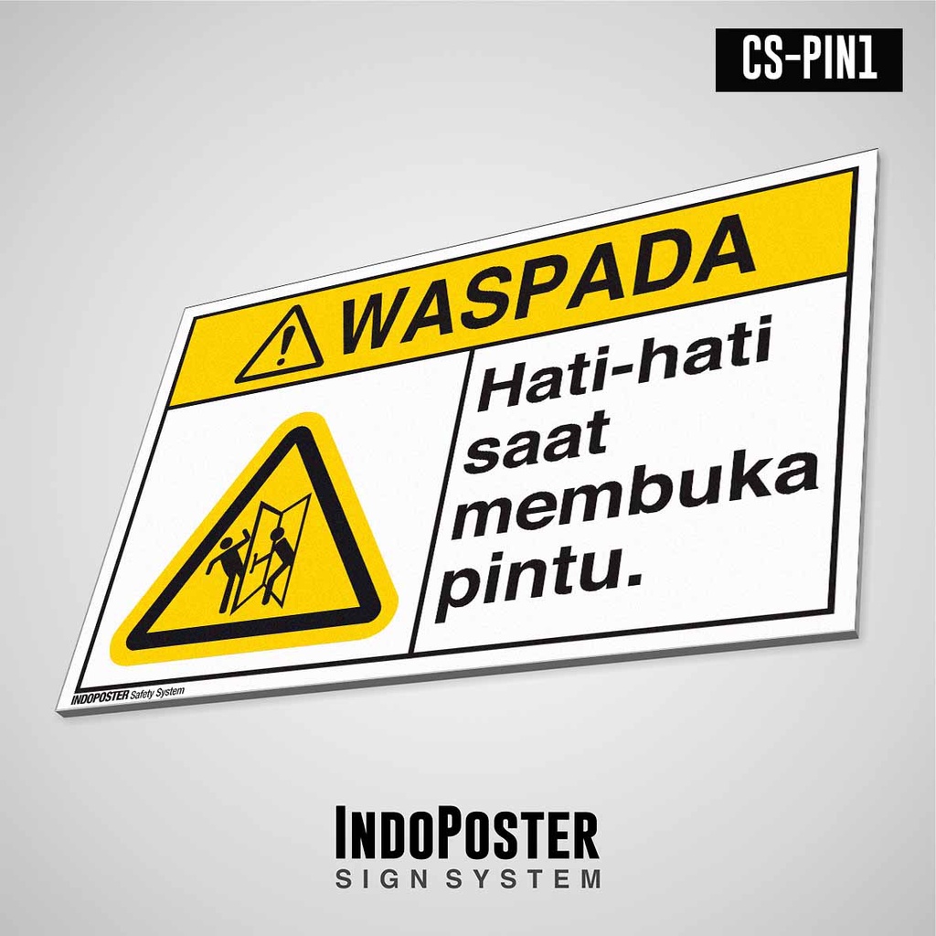 Jual Safety Sign Rambu K Pvc Ansi Hati Hati Saat Membuka Pintu M X Cm Shopee Indonesia