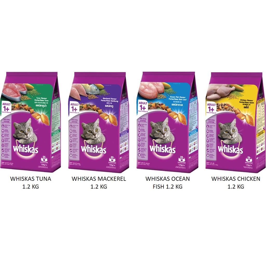 Jual WHISKAS Dry Cat Food 1.2kg All Varian Makanan Kucing Kering Dewasa