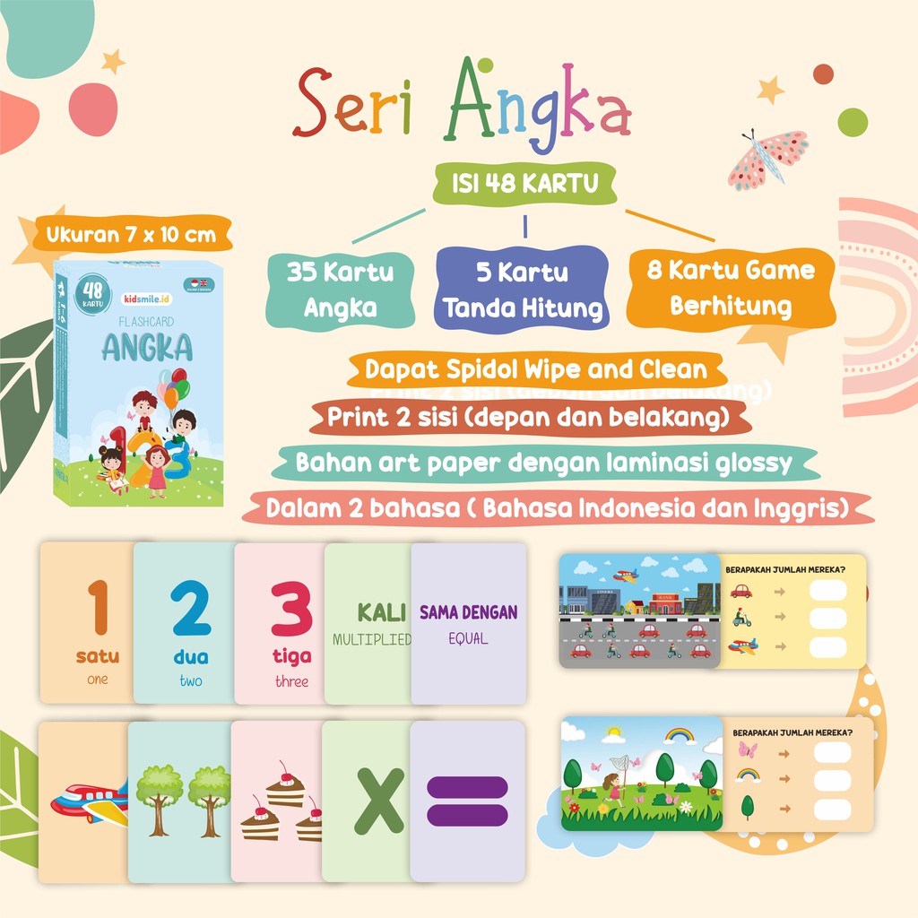 Jual Flash Card Kidsmile Flash Card Mainan Edukasi Anak Flashcard Anak ...