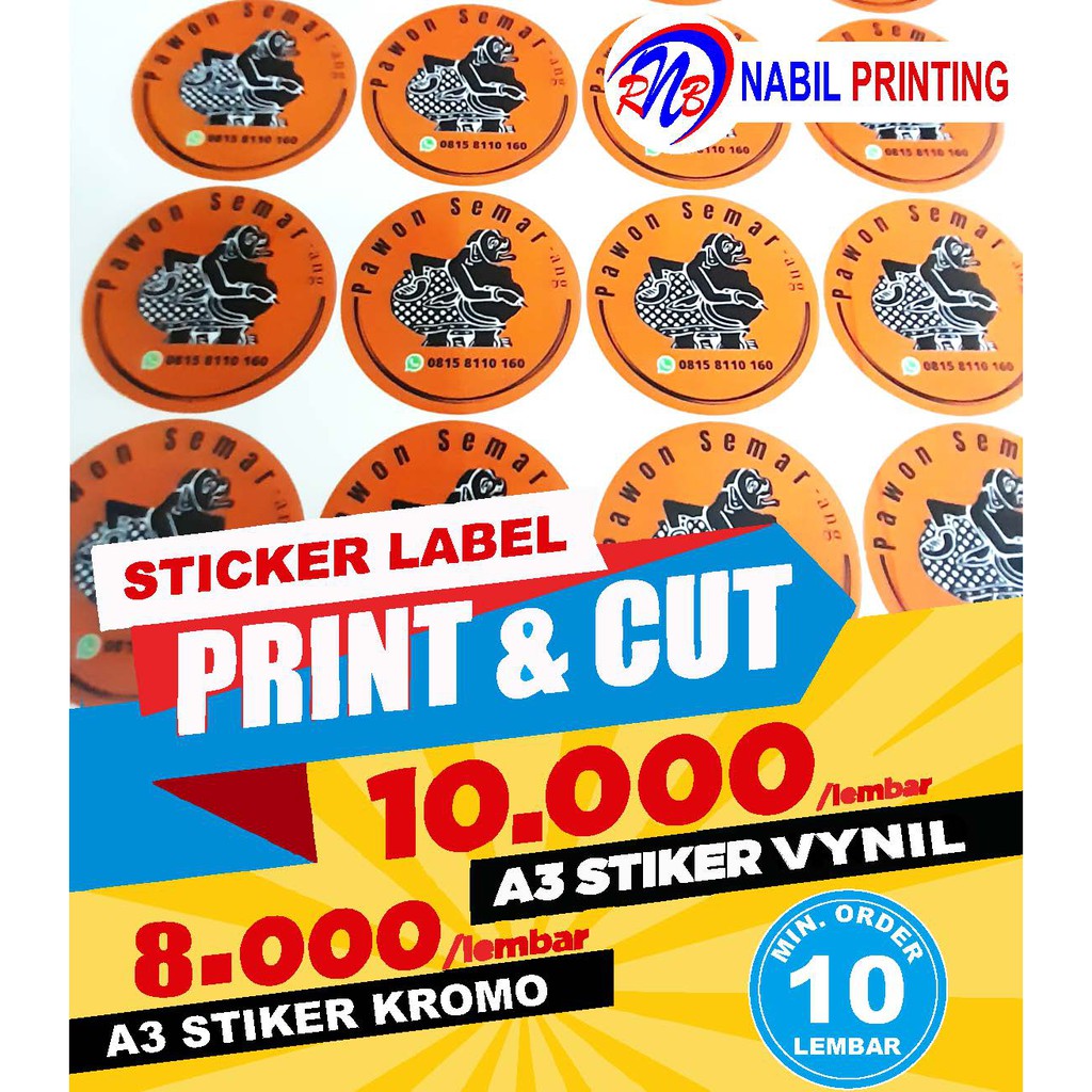 Jual PRINT STIKER KROMO,VYNIL/LABEL KEMASAN PRODUK/CUTTING STIKER/LASER ...
