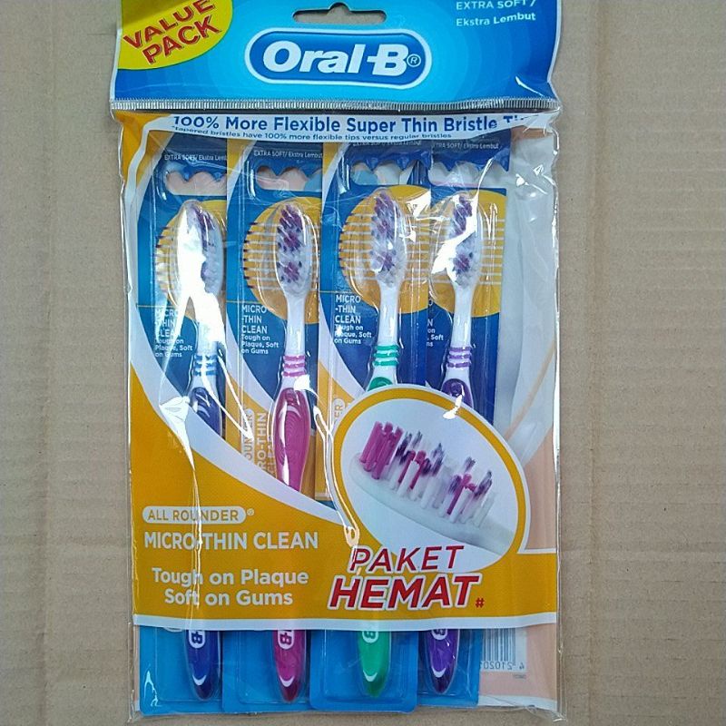 Jual Sikat Gigi Oral B All Rounder Extra Soft 4pc | Shopee Indonesia