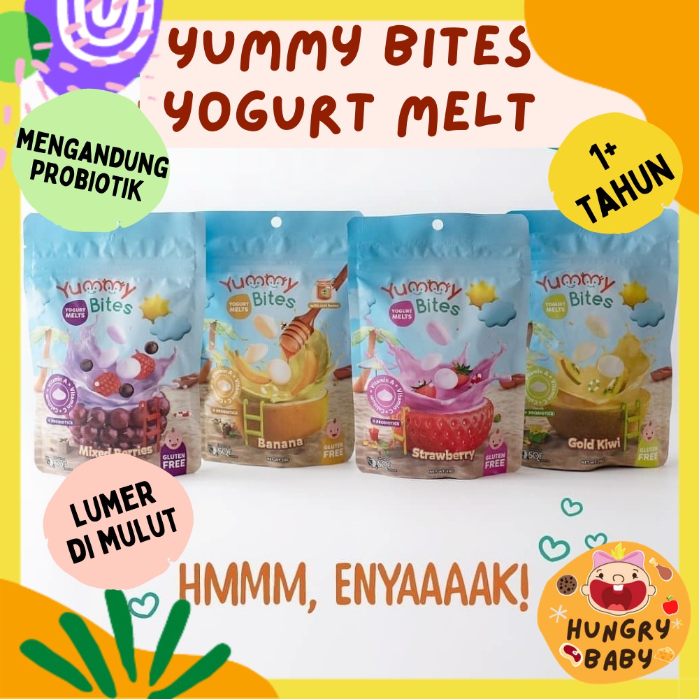 Jual Yummy Bites Yogurt Melt 20 gram / Snack Cemilan Bayi Yoghurt Melts