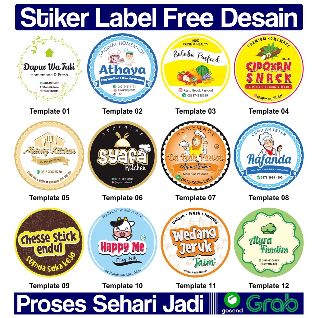 Jual Cetak Stiker Label Makanan Label Kemasan Cutting Cetak Stiker Label Online Shop