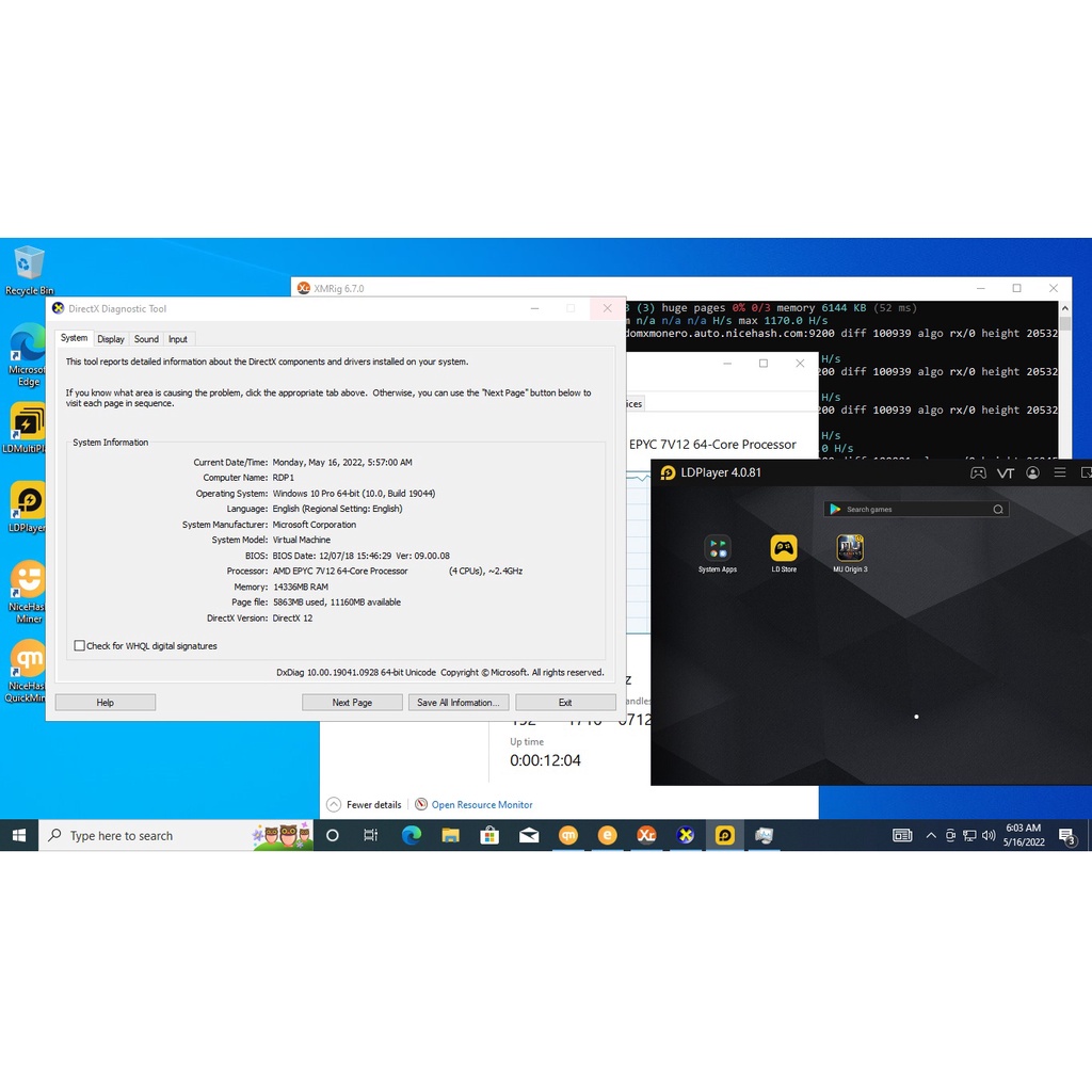 Jual RDP/VPS+GPU Support,LD Player Emulator,OBS, Windows,Linux,dll Spek ...