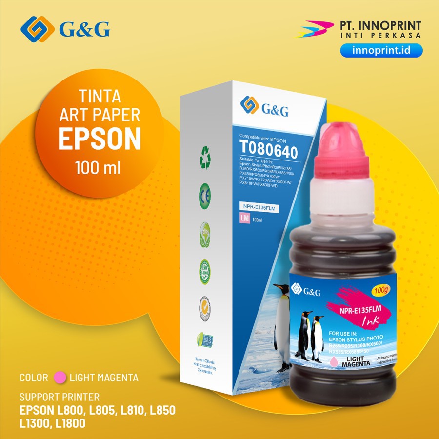 Jual Tinta Art Paper Artpaper Gandg Original Support Epson All Series 6 Warna Shopee Indonesia 5605