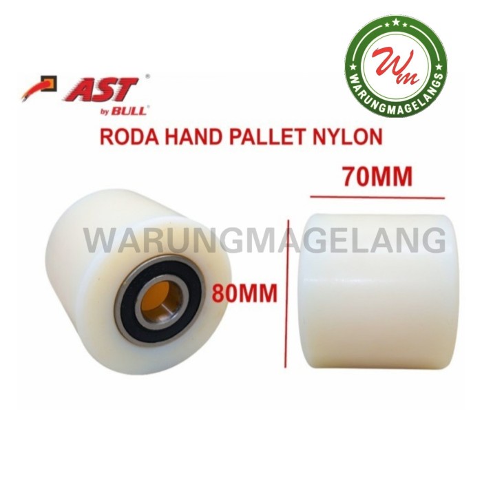 Jual Roda roll hand pallet nylon nilon Diamter 80 mm x L70mm handpallet ...
