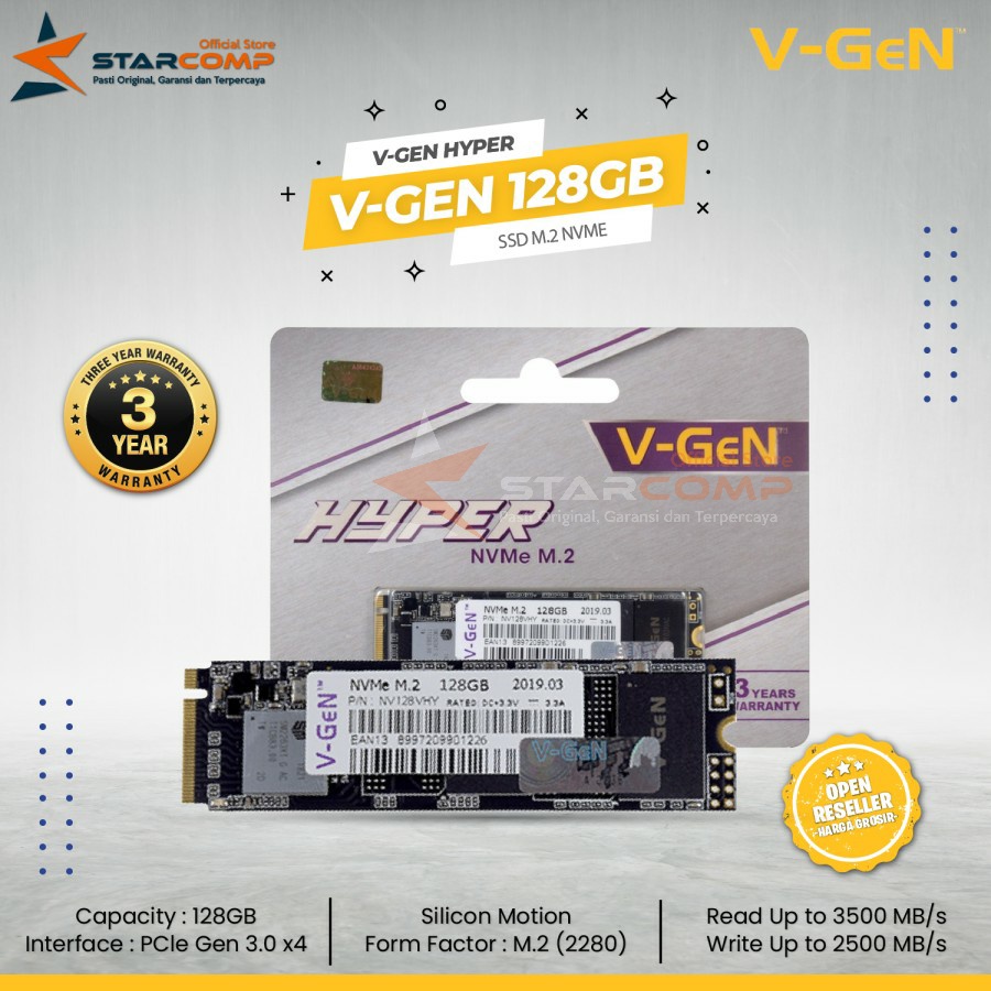 Jual SSD V-Gen 128GB 256GB 512GB Hyper M2 NVME PCIE GEN 3X4 Original ...