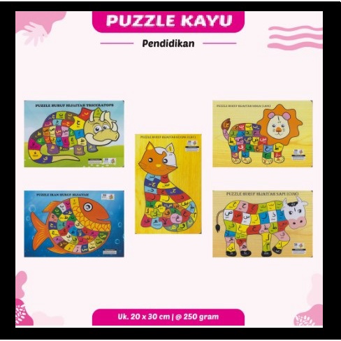 Jual Mainan Edukasi Puzzle Kayu Puzzle Anak Belajar Huruf Hijaiyah ...