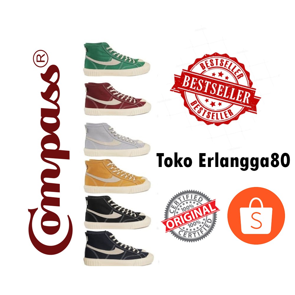 Jual Sepatu Compass Vintage High BW Black White / Grey / Navy / Green ...