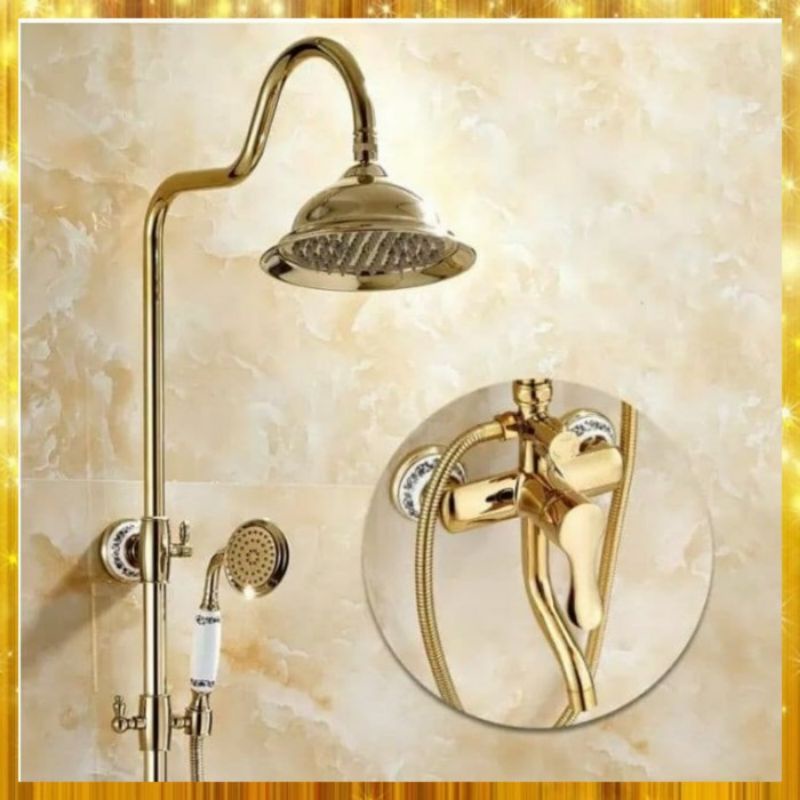 Jual Shower Tiang Panas Dingin Gold Kran Shower Column Kuningan ...