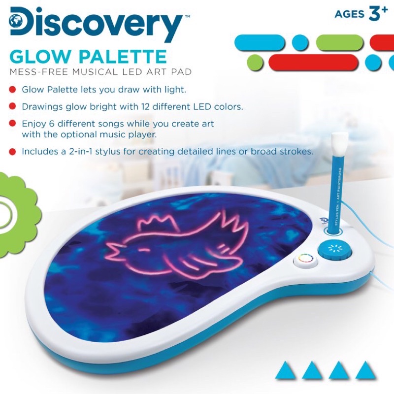 Jual Discovery Kids LED Glow Drawing Palette, Mess-Free Musical Art Pad ...