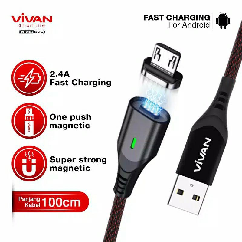 Jual Vivan Kabel Charger Magnetic Type C Micro usb Lightning