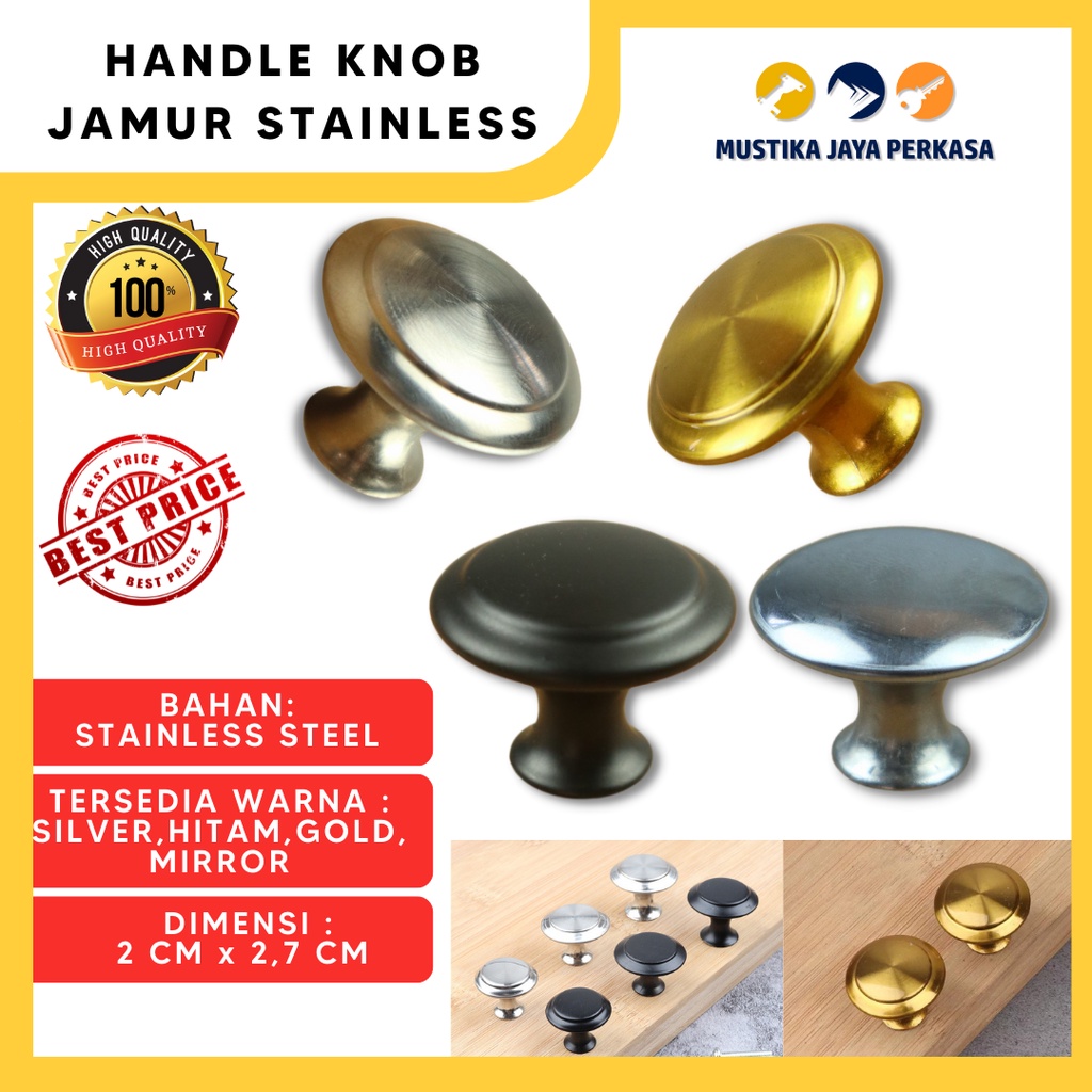 Jual Handle Tarikan Knob Jamur Stainless Besi Murah Pegangan Laci