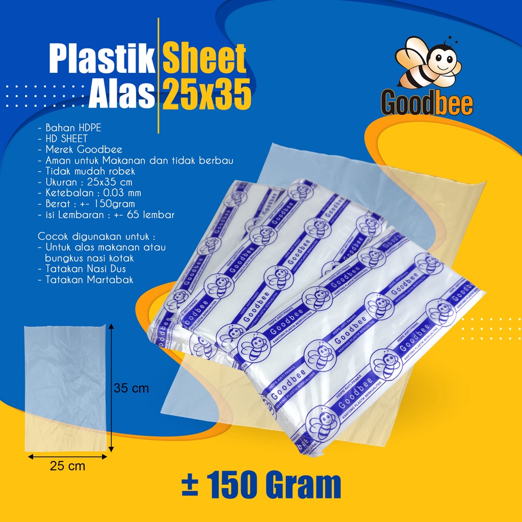 Jual Plastik Alas Makanan Sheet 25x35cm Goodbee Hd Sheet 25 X 35 Cm Shopee Indonesia 3988