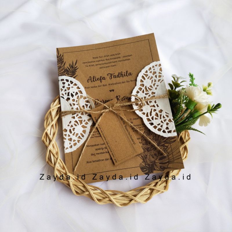 Jual Undangan Pernikahan Rustic 1Ply | Shopee Indonesia