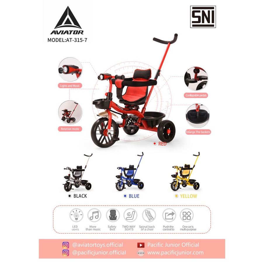 Jual Sepeda Roda Tiga Aviator AT-315-7 | Shopee Indonesia