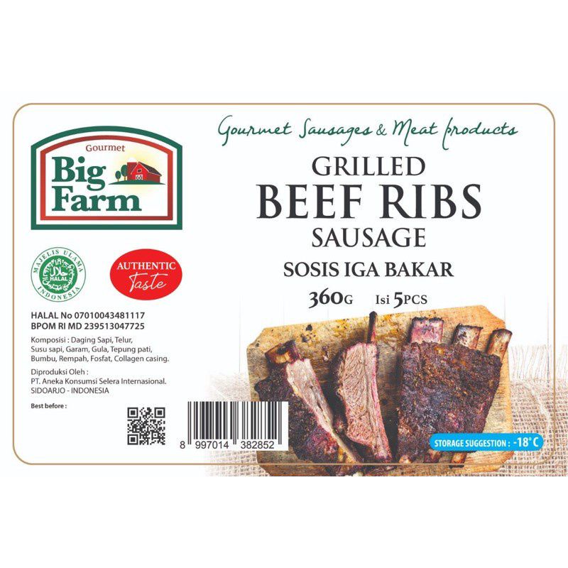 Jual Sosis Sapi Iga Bakar Sosis Big Farm Grilled Beef Ribs Shopee