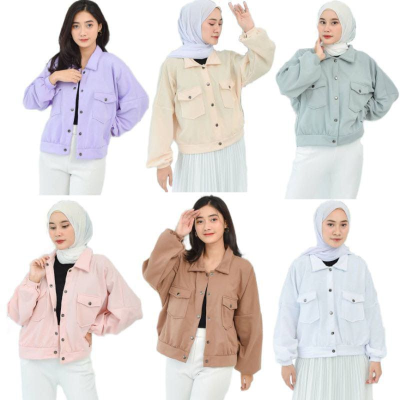 Jual Jaket Wanita Olin Button Shopee Indonesia 6855