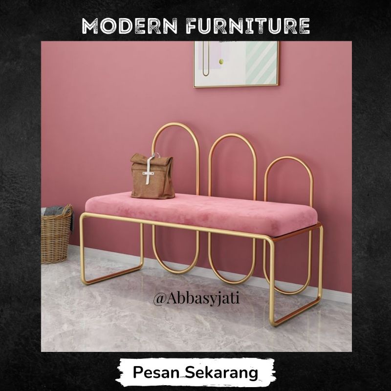 Jual Zia Sofa Bangku Sofa Modern Bench Sofa Panjang Kursi Panjang Minimalis Kursi Gold Bangku